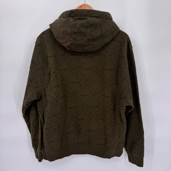 Nike Club Fleece Hoodie Pullover Sweatshirt Mens Large Green Cotton Blend - Picture 7 of 10